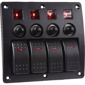Auto elektroinstalace Panel s 4x spínači Rocker 12/24V - 47150