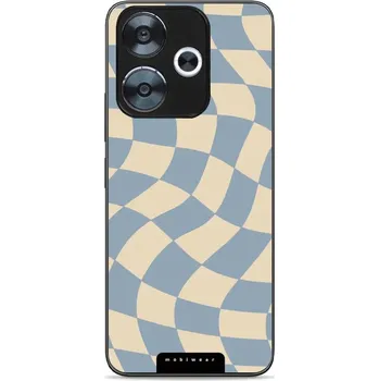 Pouzdro na mobilní telefon Lesklý kryt Mobiwear Glossy - Xiaomi Redmi 13 - GA59G Modrá a béžová šachovnice (Prémiové lesklé pouzdro, obal, kryt Mobiwear Glossy na mobil Xiaomi Redmi 13 - GA59G Modrá a béžová šachovnice, materiál Plast + TPU silikon - krytí po všech stranách,)