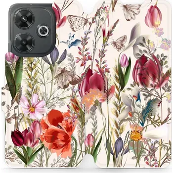 Pouzdro na mobilní telefon Flipové pouzdro Mobiwear - Xiaomi Redmi 13 - MP01S Rozkvetlá louka (Knížkové flip pouzdro, obal, kryt na mobil Xiaomi Redmi 13 - MP01S Rozkvetlá louka, materiál Umělá kůže + TPU - ochrana 360°, stojánek, silikonová vanička, magnetické zavírání)