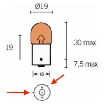 Autožárovka Piaggio Žárovka 12V 10W orange type 2 584332