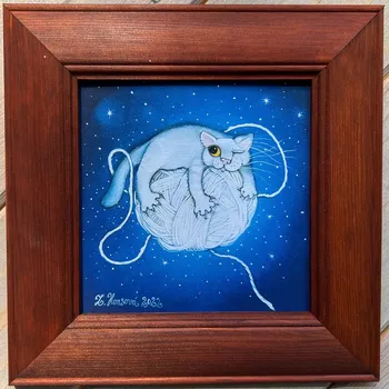 Zahradní dekorace Zuzana Honsová Měsíc a kočka 23 x 23 cm