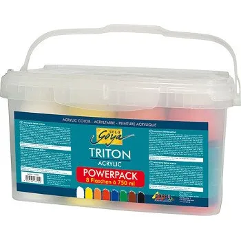 Speciální výtvarná barva Velká sada akrylových barev Kreul Triton 8x750ml Powerpack (Velká sada akrylových barev Kreul Triton 8x750ml Powerpack)