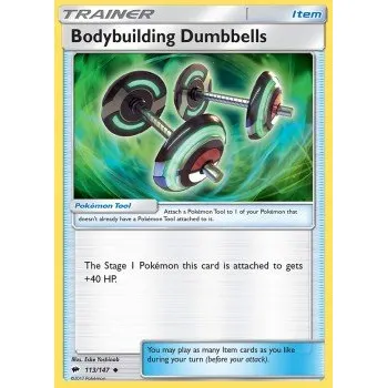 Volný čas Pokémon BUS 113/147 Bodybuilding Dumbbells - Burning Shadows Stav: Excellent, Verze: NORMAL