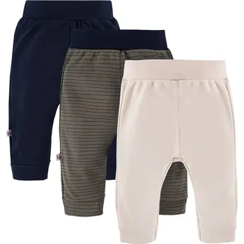 Eevi Dětské tepláky GOOD DAY (3ks) khaki, tmavě modré, béžové - 86