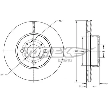Brzdový kotouč Brzdový kotouč TOMEX Brakes TX 70-72