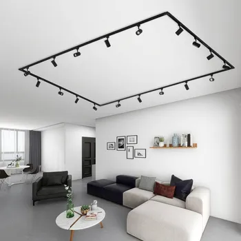 Lampička Kolejnicový systém Lindby Linaro, GU10, 18 světel, černý - Stínidla - Ø 6 cm, výška 10,5 cm černá 18 x 5 W LED - Doprava zdarma