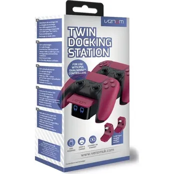 Herní příslušenství VENOM VS5010 Red PS5 Twin Docking Station