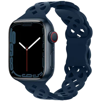 Silikonový úzký perforovaný řemínek pro Apple Watch 42/44/45/46/49mm Barevná varianta: Modrý