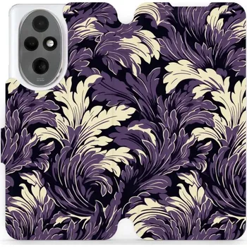 Pouzdro na mobilní telefon Flipové pouzdro Mobiwear - Honor 200 - VA46S Fialové rostliny (Knížkové flip pouzdro, obal, kryt na mobil Honor 200 - VA46S Fialové rostliny, materiál Umělá kůže + TPU - ochrana 360°, stojánek, silikonová vanička, magnetické zavírání)