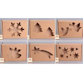 Dárková krabička VÁNOČNÍ papírová dárková krabička ( M ) Typ výřezu: hvězdy