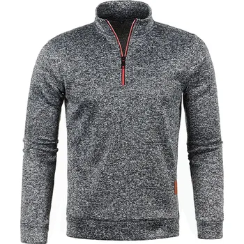 Pánský svetr Melanžový pánský svetr se zipem Barva: Tmavě Šedá, Velikost: L