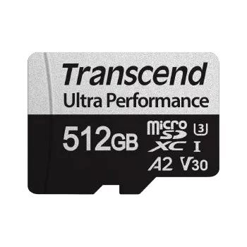 Paměťová karta TRANSCEND MicroSDXC karta 512GB 340S, UHS-I U3 A2 Ultra Performace 160/125 MB/s