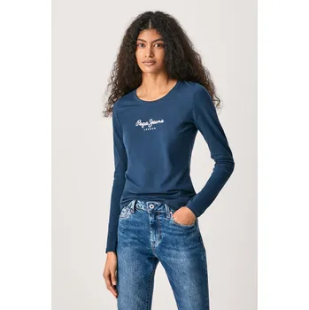 Dámské tričko Pepe Jeans Dámské tričko NEW VIRGINIA LS N Barva: modrá, Velikost: XXS