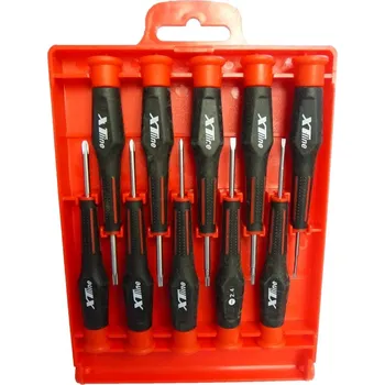 Šroubovák Sada 10ks MINI šroubováků v plastové kazetě - křížové, ploché, torx XT-XT07010