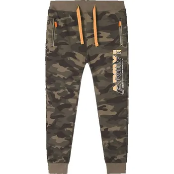 Chlapecké kalhoty CHLAPECKÉ TEPLÁKY maskáčové světlé Kugo TM8825N (Chlapecké klasické bavlněné tepláky)