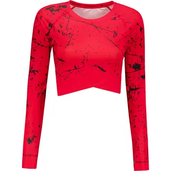 Dámský funkční crop top s dlouhým rukávem premium ALTISPORT VOJ/ALW034TR04 ČERVENÁ XL
