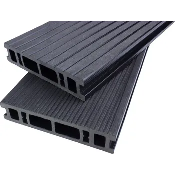 Terasové prkno Terasové prkno komorové WPC Unodeck REAL 145x31x4000mm Barevné provedení: Šedá tmavá Grafit