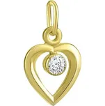 Zlatý přívěsek srdce se zirkonem