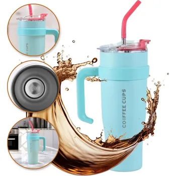 Flamenco Mystique Velký a prostorný termo hrnek s madlem a hadičkou, přenosný 1,2L BD23TUR