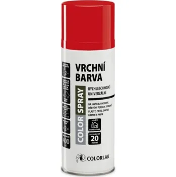 Barva ve spreji Colorlak Sprej Color, vrchní barva RAL3020 červená lesklá, 400 ml