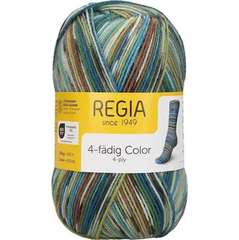Příze Regia 4-Ply Color 3083 green-teal color (Ponožková příze Regia 3083 green-teal color)