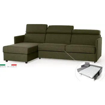 Sedací souprava Rohová sedací souprava TAVOLA MINI s rozkladem na každodenní spaní, zelená (penelope 10)