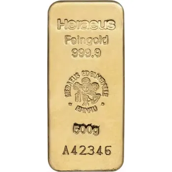 Heraeus 500g investiční zlatý slitek