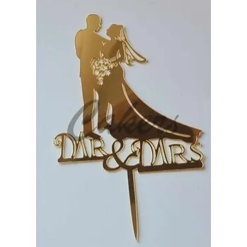 Jedlá dekorace na dort Zlatý zápich Svatební č.3