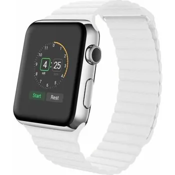 Ostatní příslušenství k chytrým hodinkám eses Kožený magnetický řemínek pro Apple Watch - Bílý 38mm, 40mm, 41mm