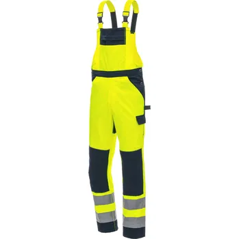 montérky NITRAS MOTION TEX VIZ – Výstražné kalhoty s laclem, neonově žluté Velikost: 58