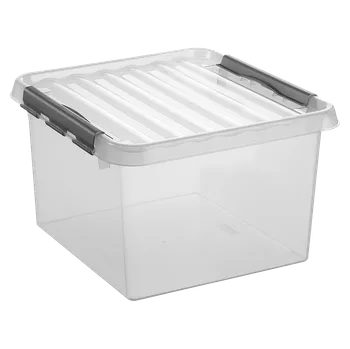 Úložný box Box s víkem Q-Line, 40 × 40 × 26 cm, 26 l, transparentní 81100609