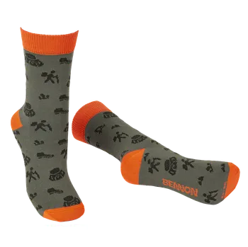 Pánské ponožky Ponožky BENNONKY Trek zeleno/oranžové, 39-41
