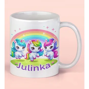 Hrnek se jménem s jednorožci - Fialová / Plastový 0,29 l