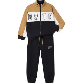 Dětská móda MAYORAL chlapecká tepláková souprava 2ks mikina a tepláky černá, okrová vel. 116 cm