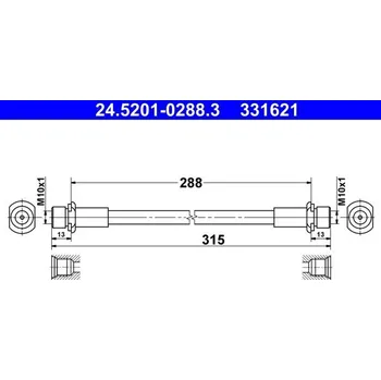 Brzdový systém Brzdová hadice ATE 24.5201-0288.3