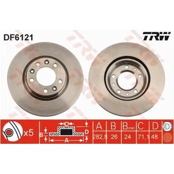 Brzdový kotouč Brzdový kotouč, , 4246P7, 4246V4, 4249L3, E169147, E169513, TRW, DF6121