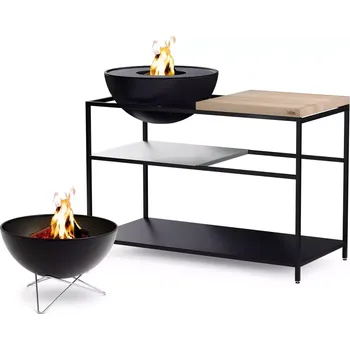 Zahradní gril Zahradní stůl s grilem FIRE KITCHEN s BOWL 57 + 2x Plancha + drát. podstava