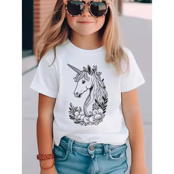 Dívčí tričko STRIKER Dětské tričko jednorožec art Dětská velikost: 10 let