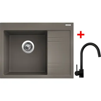 Granitový dřez Akční Sinks RIM 650 L Truffle + VITALIA černá