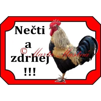 Cedulka kohout, drůbež 5 - Bez samolepicí vrstvy