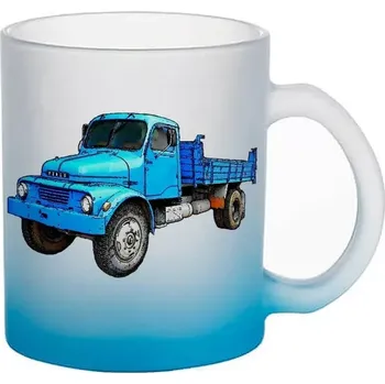 Praga S5T skleněný hrnek nákladní auto (hrneček s tahačem matné sklo TRUCK)