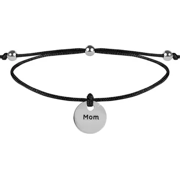 Náramek Troli Šňůrkový náramek Maminka černá/ocelová + 2 měsíce na vrácení zboží
