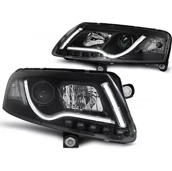 Přední světlomet PŘEDNÍ SVĚTLOMETY AUDI A6, 2004-2008, TUBE NEON LED LIGHT, ČERNÉ BLACK (LPAU96)