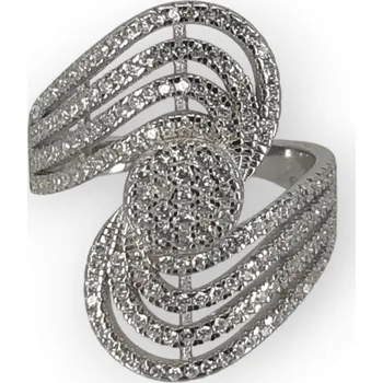 Prsten Stříbrný prsten Mia 2687 – Ag 925/1000, krajkový design, drobné zirkony, rhodiovaný Velikost prstenu: 57/18,1