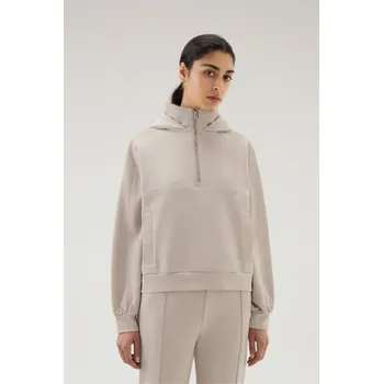 Dámská mikina MIKINA WOOLRICH MIX MEDIA 3D LOGO HOODIE LIGHT TAUPE