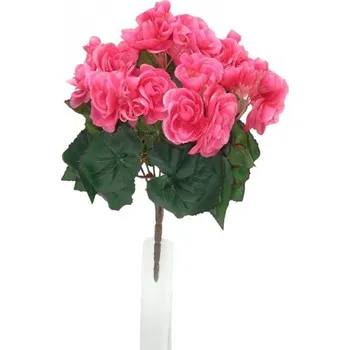 umělá květina Kytice begónie 28 cm, růžová
