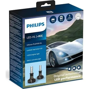 Žárovka Philips 11336U91X2-SADA 2x LED Autožárovka Ultinon Pro9100 H3 PK22s/13,2W/12/24V
