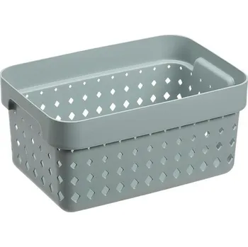 Úložný box košík SEOUL S, 26x18x12,6cm-zel.rozmarýn, plast