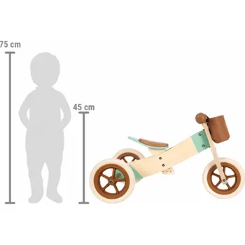 Odrážedlo small foot Dřevěné odrážedlo Maxi 2 v 1 hnědé