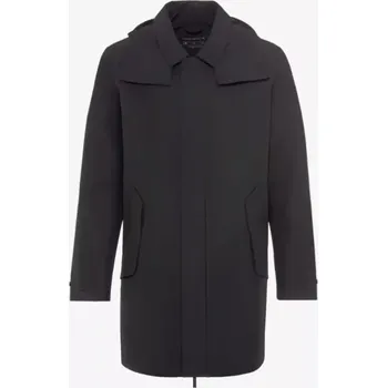 Pánská casual bunda PORSCHE DESIGN Trench coat Trenčkot kabát pro chladnější počasí s odepínací kapucí černá (100% voděodolný kabát s technologií Sympatex® a odnímatelnou kapucí.)